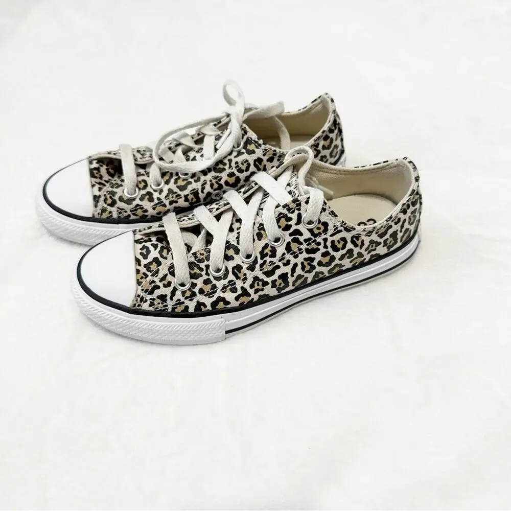 Converse All Stars leopard print sneakers kids unisex shoes size 1 athletic